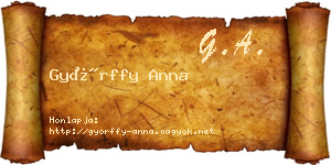 Győrffy Anna névjegykártya
